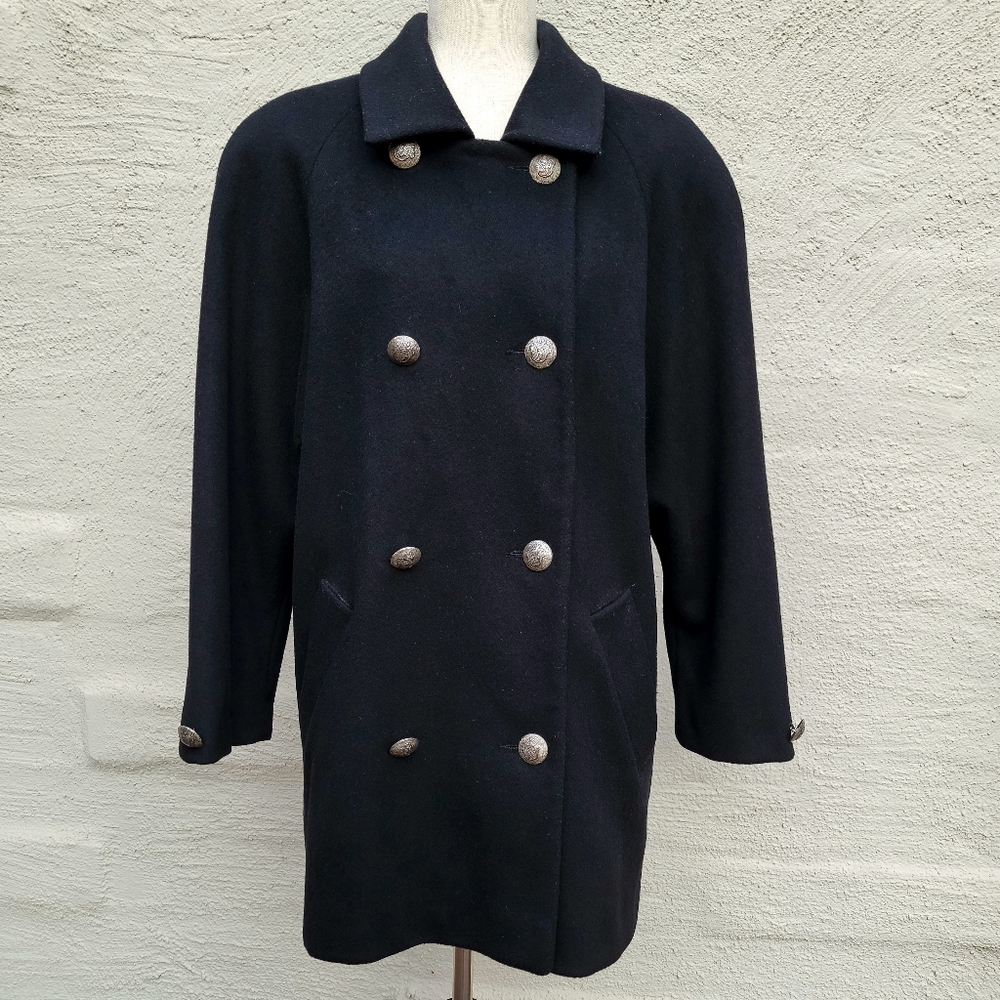 Kristen Blake Black Wool Peacoat. Fully Lined & Deep Pockets. Size- 4